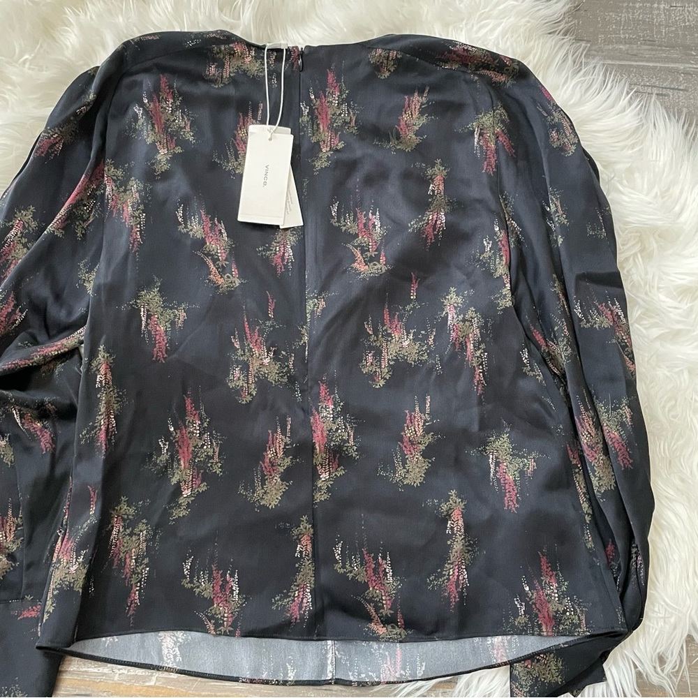 Vince Wisteria Printed Silk Blouse - Picture 5 of 7